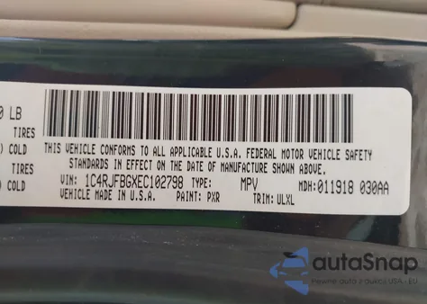 2014 Jeep Grand Cherokee Limited from USA, damaged, VIN 1C4RJFBGXEC102798